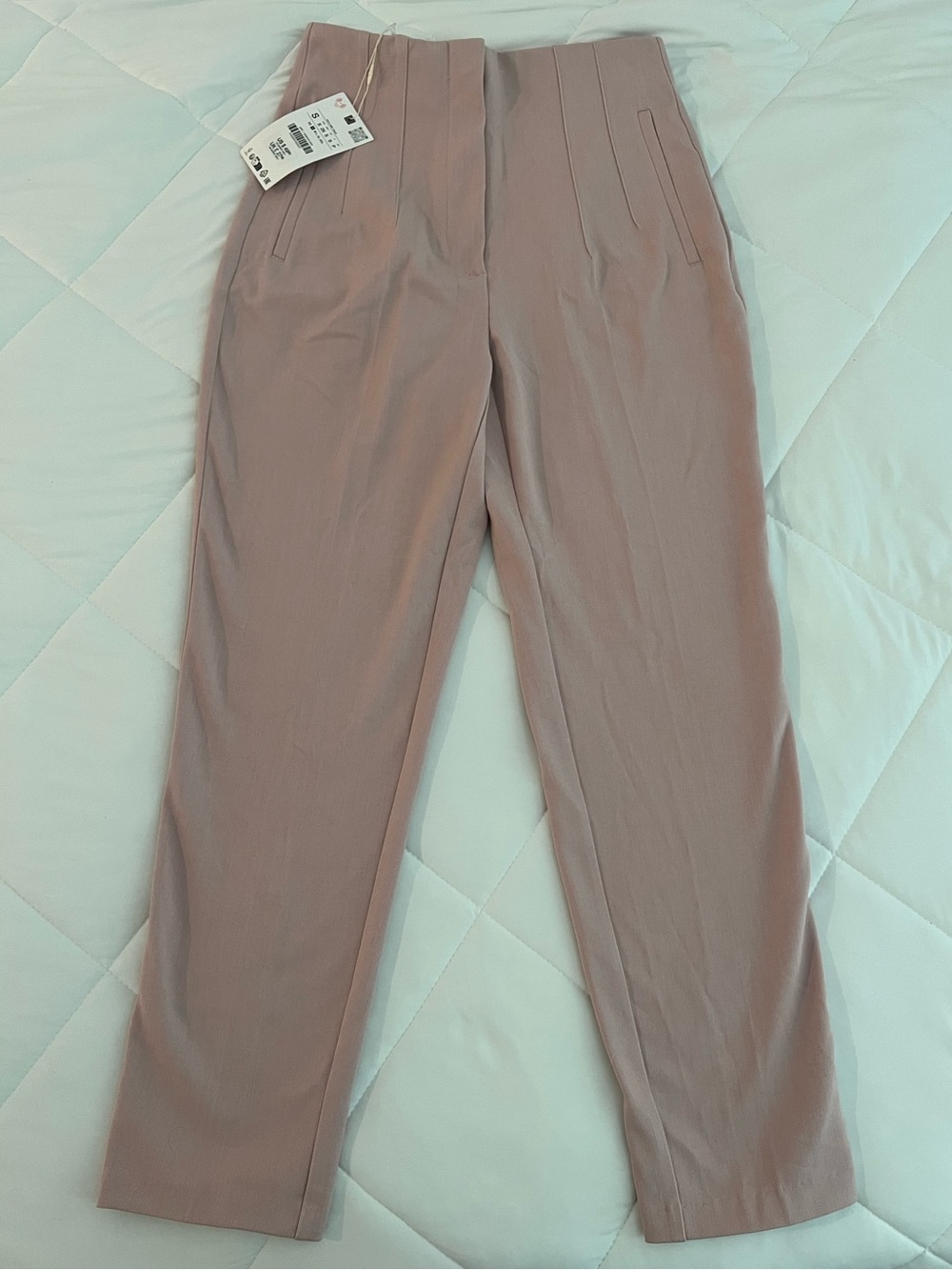 Zara Mauve High-Waist Straight Pants